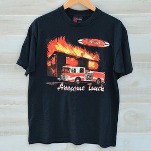 VTG Holoubek Pierce Firetruck tshirt single stitch